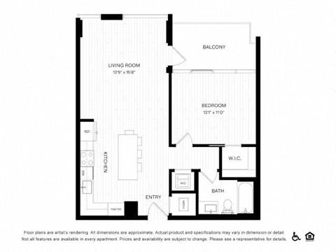 a floor plan of a 1 bedroom floor plan