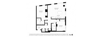 a floor plan of a bedroom apartment with a small floor space