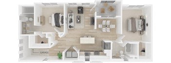 a floor plan of a house with a bedroom and a living room