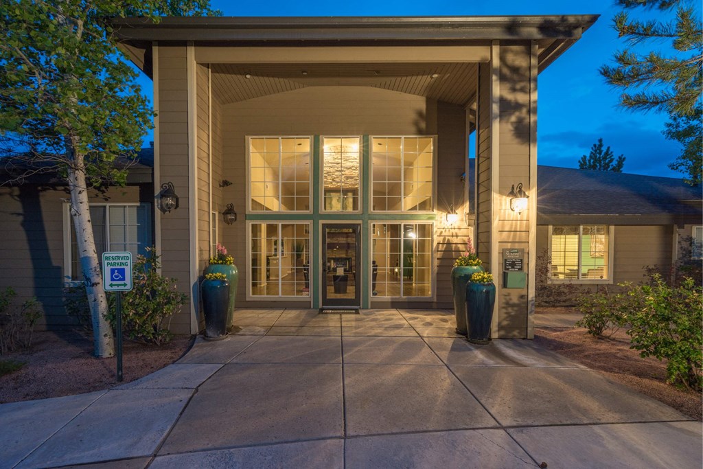 A Building Entrance With a Glass Door at The Summit at Flagstaff, Flagstaff, AZ