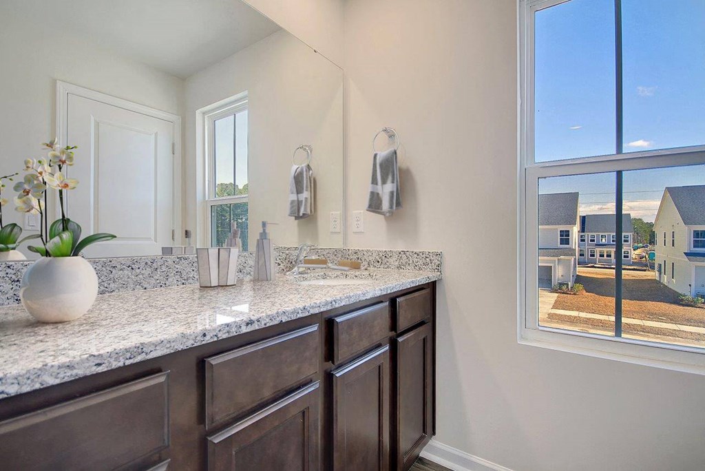 Bathroom with natural light (Virtually staged) at Berkeley Homes, South Carolina, 29461