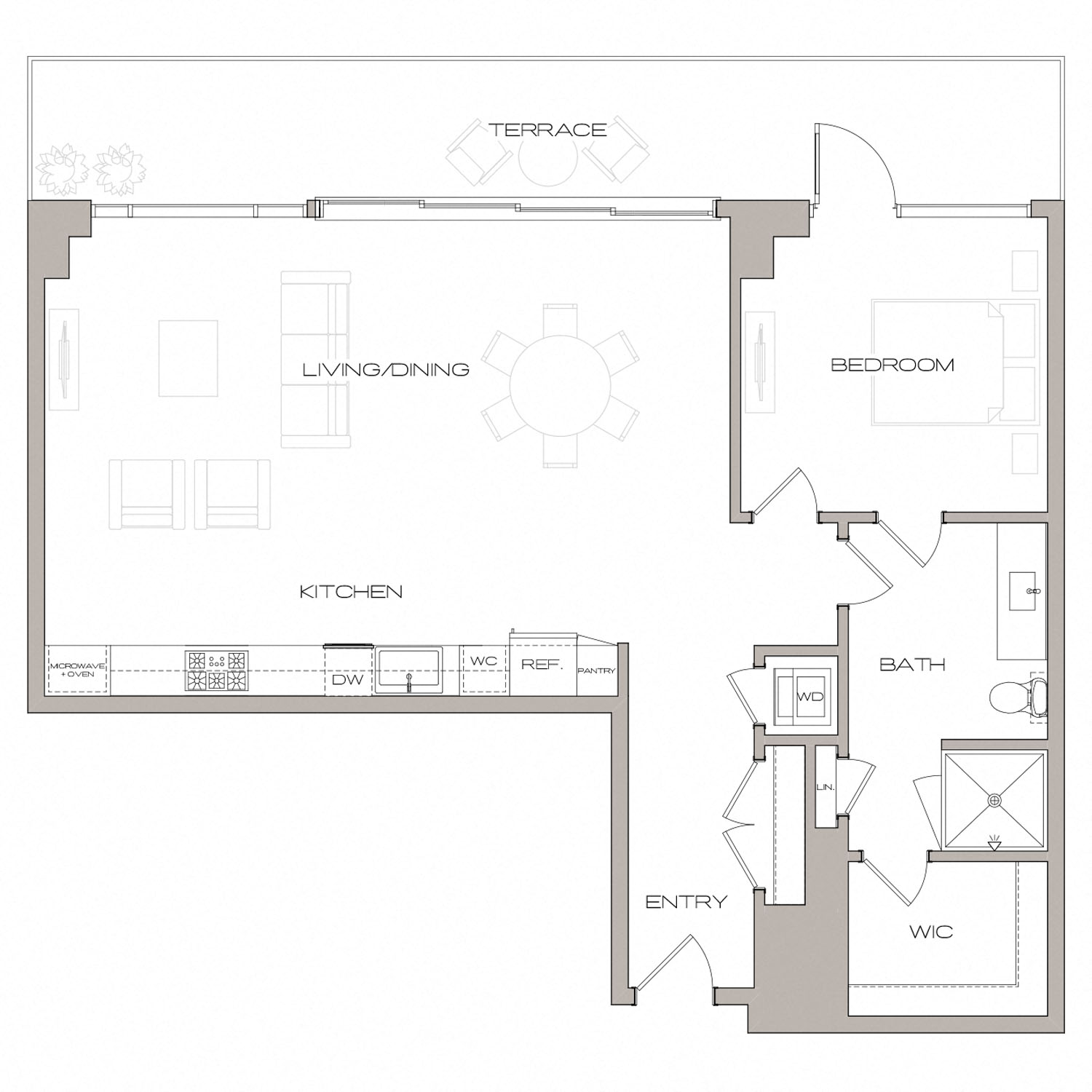 PH4 Floorplan 2 Bed 2 Bath