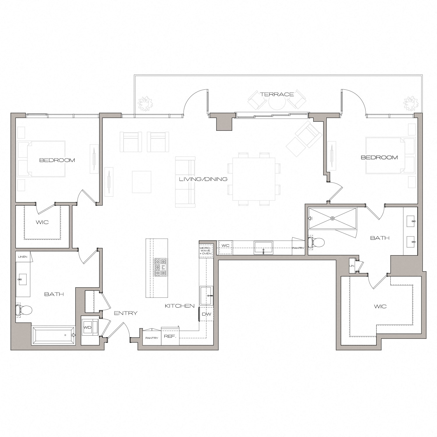 PH6 Floorplan 2 Bed 2 Bath