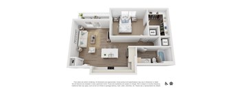 a floor plan of a 1 bedroom apartment at the crossings at white marsh apartments in white marsh
