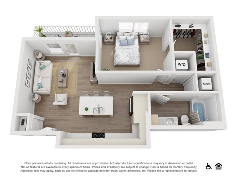 a floor plan of a 1 bedroom apartment at the crossings at white marsh apartments in white marsh
