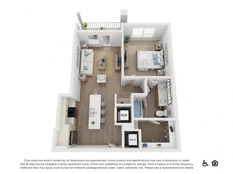 bedroom floor plan | village on the lakes apartments