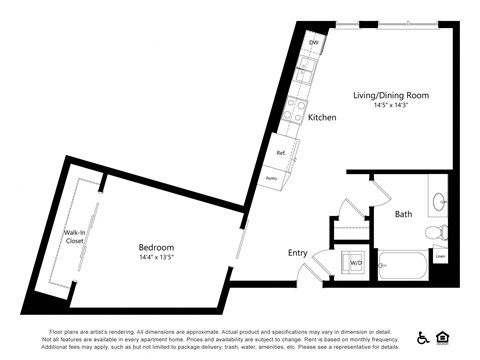 a floor plan of a bedroom apartment