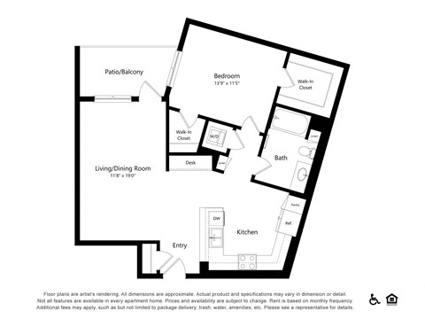 a floor plan of a bedroom apartment