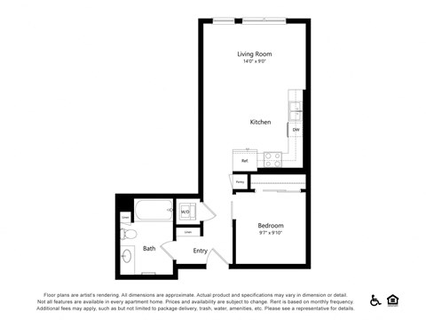 a floor plan of a bedroom apartment