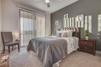 bedroom with carpet, and patio entry - Photo Gallery 6