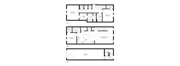 A set of four black and white architectural floor plans showing different levels of a building.