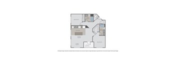 A floor plan of a house with a living room, dining room, kitchen, and three bedrooms.