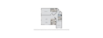A floor plan of a house with a living room, dining room, kitchen, and three bedrooms.