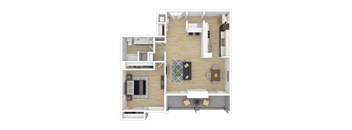 a floor plan of a house with a bedroom and a living room