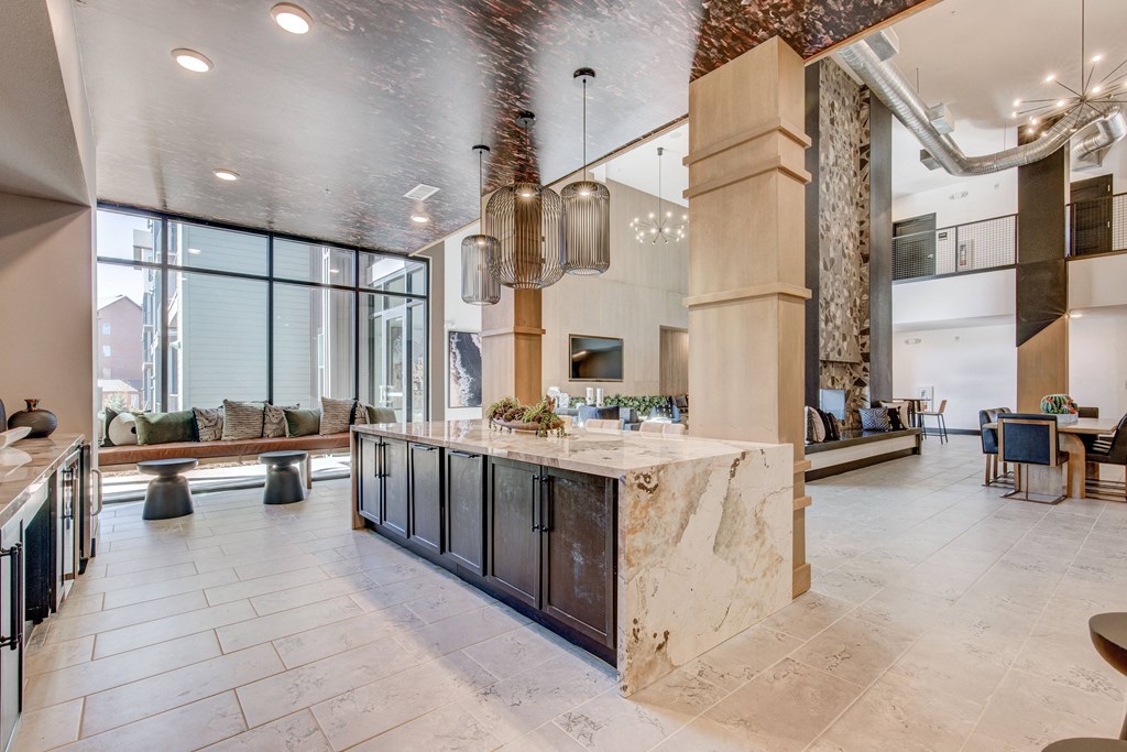 Entertainment kitchen island in the great room