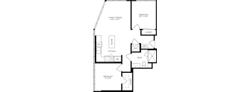 a floor plan of a house with bedrooms and baths and a living room and kitchen