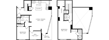 floor plan of the 1700 sq ft floor plan with bedrooms and baths
