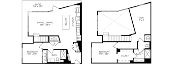 floor plan of the 1700 sq ft floor plan with bedrooms and baths