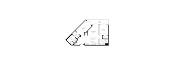 this is the floor plan of a 1 bedroom floor plan