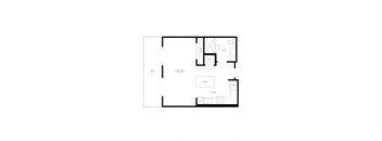 a floor plan of a 1 bedroom floor plan