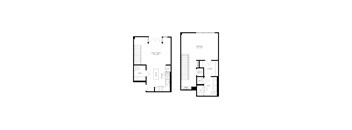 two floor plan of a house drawing with different views of it