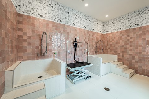 a large bathroom with a tub and a shower and a sink