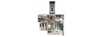 a 3d rendering of the clubhouse floor plan at The Quarry Alamo Heights, San Antonio