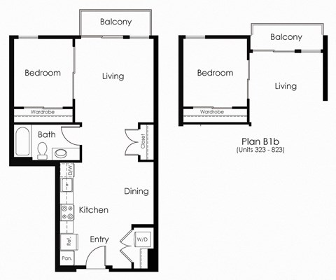 B1b one bedroom one bathroom