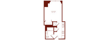 A floor plan of a living/dining room from 1921.