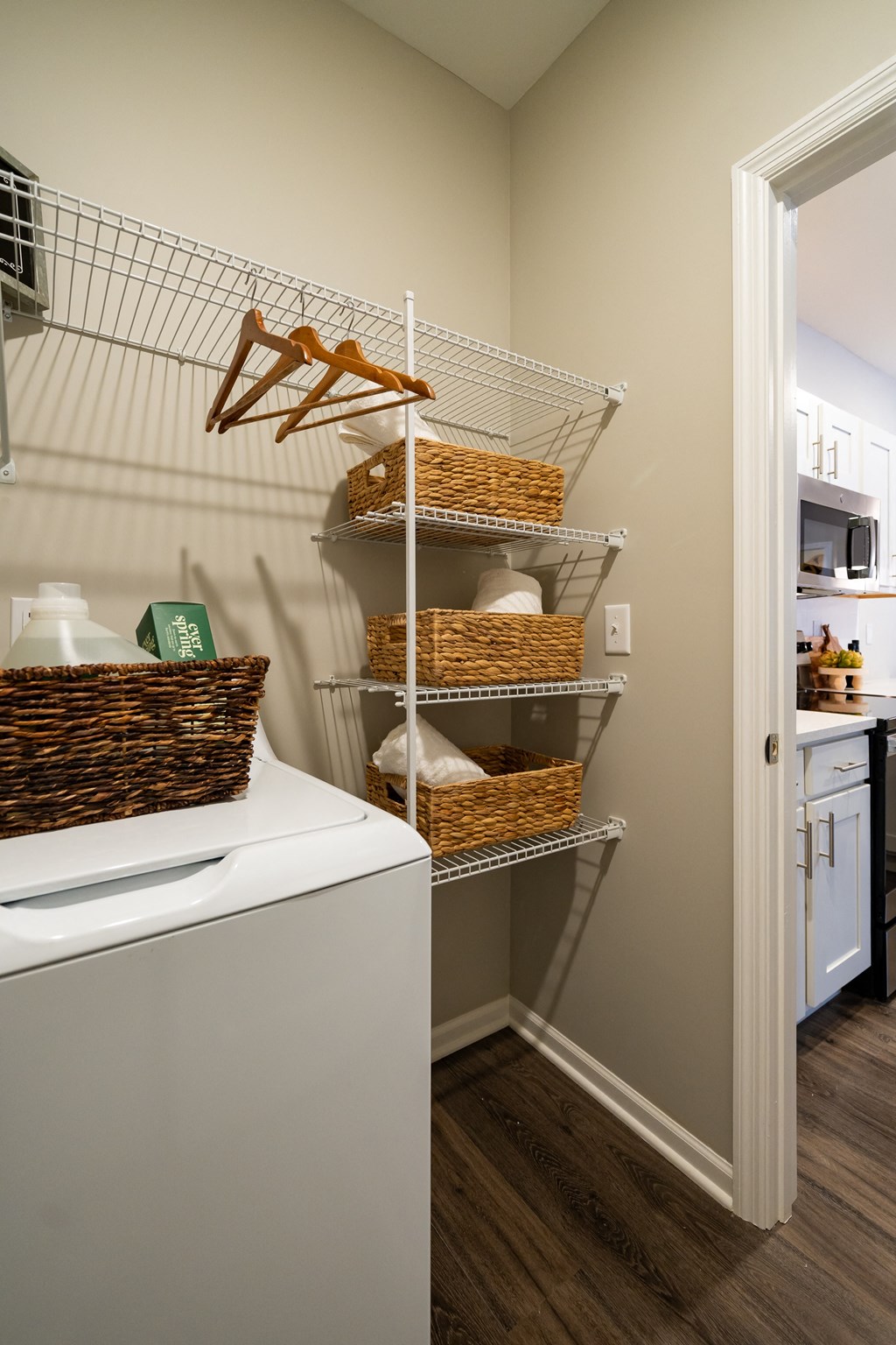 a small laundry room with a washer and dryer