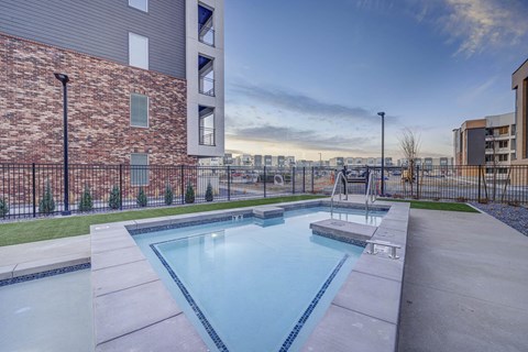 our apartments offer a swimming pool with a view of the city