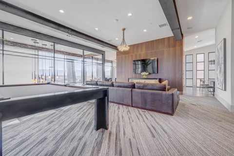 Community lounge area with TV and Pool Table