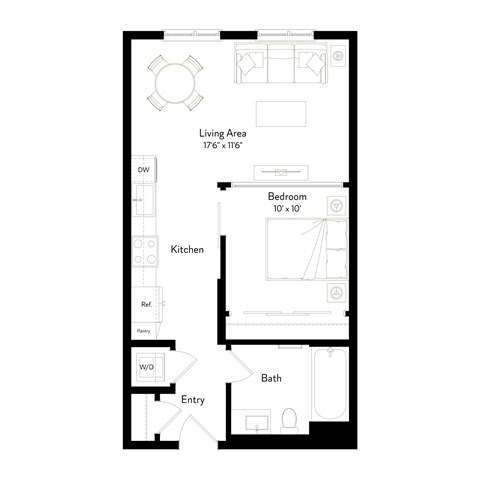 one bedroom floor plan
