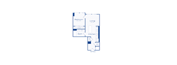 A blueprint of a house layout with labeled rooms.