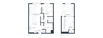 a floor plan of two different layouts of a house