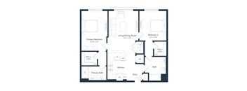 A black and white image of a floor plan for a home.