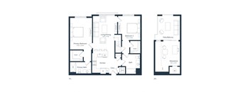 a floor plan of two different floor plans of a house