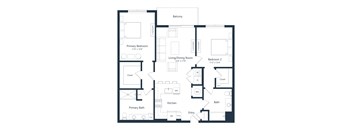 the blueprint floor plan of a bedroom apartment