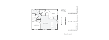 A floor plan of a house with labeled rooms and dimensions.