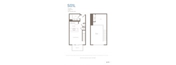 A floor plan for a studio loft apartment at 8705 161st Ave NE Redmond, WA 98052.