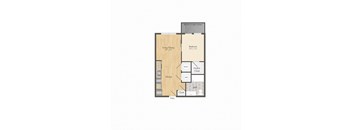 a floor plan of a home with a bedroom and a living room