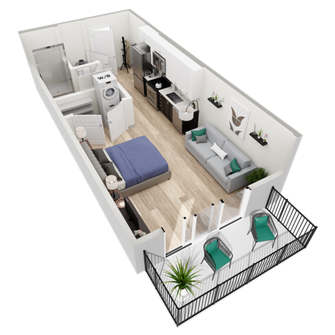 S1 Floor Plan at Vista Brooklyn, Jacksonville, FL, 32202