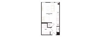 a floor plan of a unit with a loft