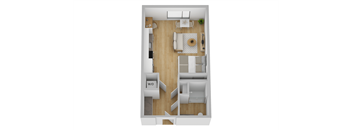 a floor plan of a bedroom with a wood floor