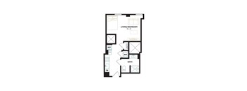 a floor plan of a unit with a bedroom and a bathroom