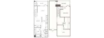 A floor plan of a studio