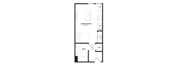 a floor plan of a 1 bedroom floor plan