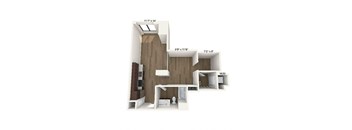 the 1122 sqft floor plan  studio apartment