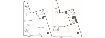 A floor plan of a studio
