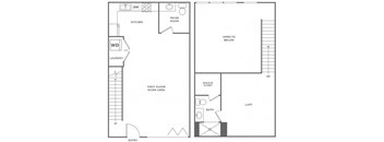 A floor plan of a studio